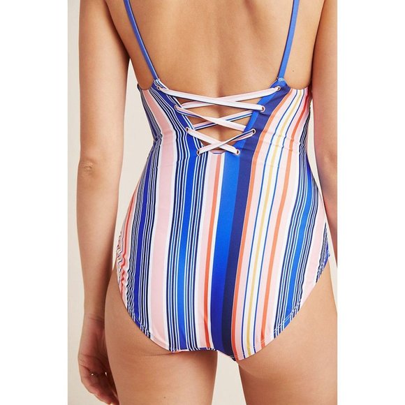 Anthropologie Lace-Up One-Piece Swimsuit - Picture 4 of 14